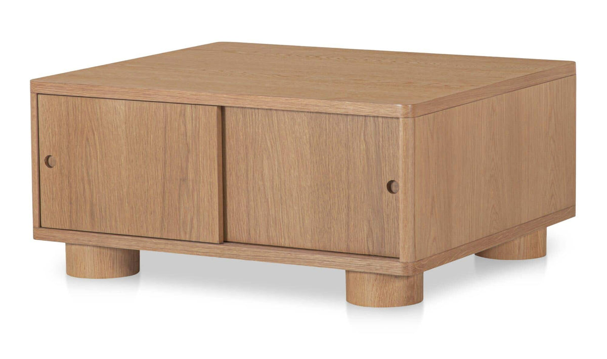 Hobart Storage Coffee Table in Natural — three-quarter view