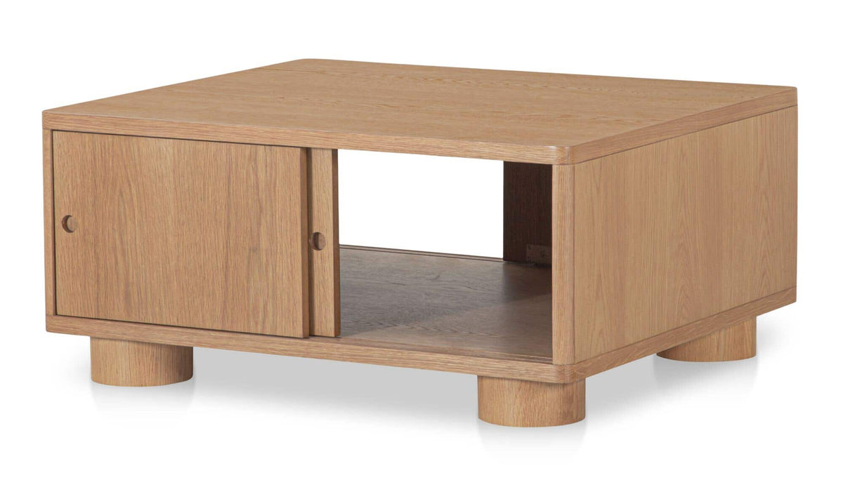 Hobart Storage Coffee Table in Natural — three-quarter view