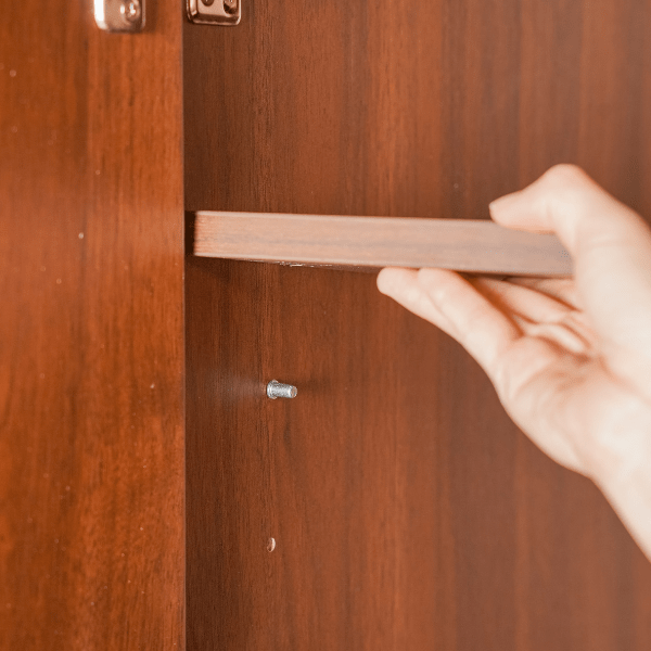 Hobro 301 Two - Door Wooden Wardrobe with Geometric Veneer - Altera