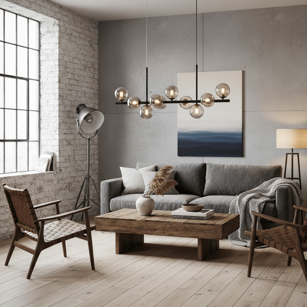 Horizon Bar Pendant with Smoked Globes - Altera