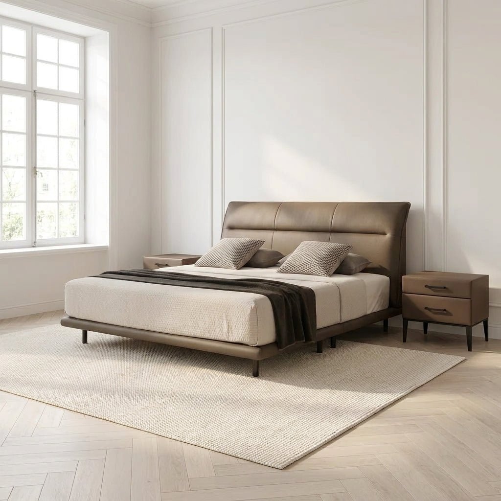 Hudson Genuine Leather Bed - Altera