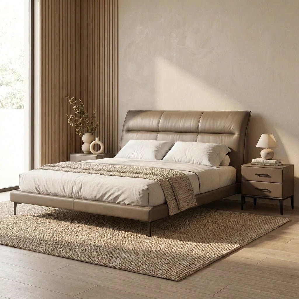Hudson Genuine Leather Bed - Altera