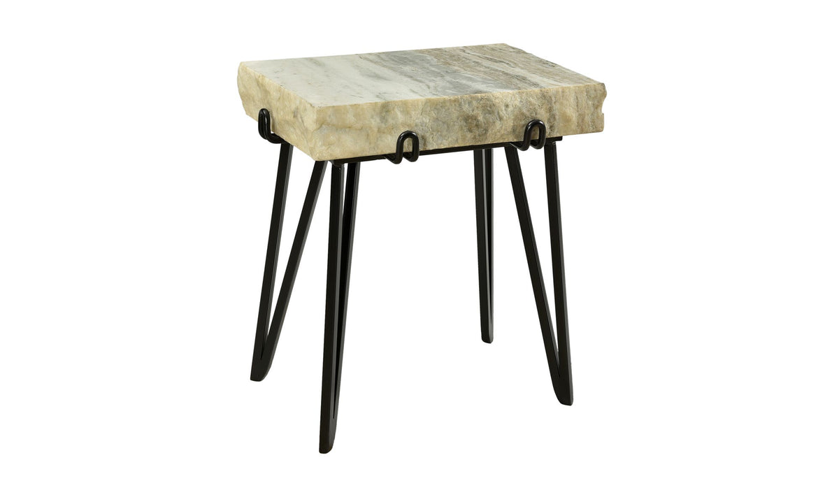 Asheville Accent Table in Light Brown — three-quarter view