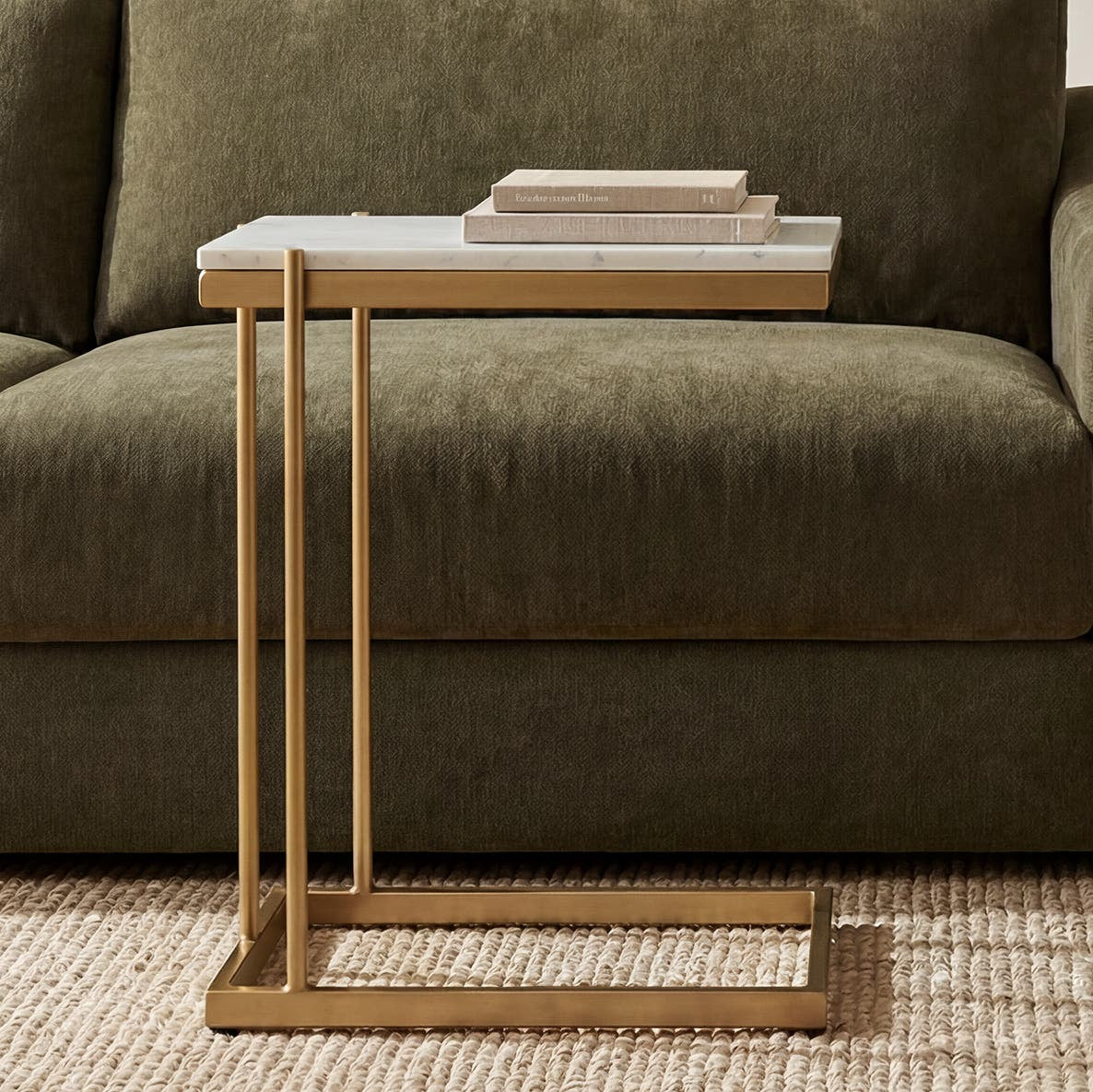 Skagen C Table in White — styled in a living room