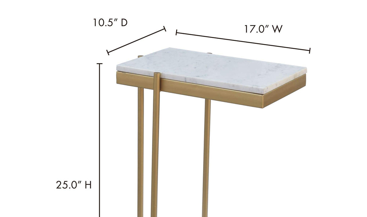 Skagen C Table in White — dimensions diagram, 16½" × 10¾"