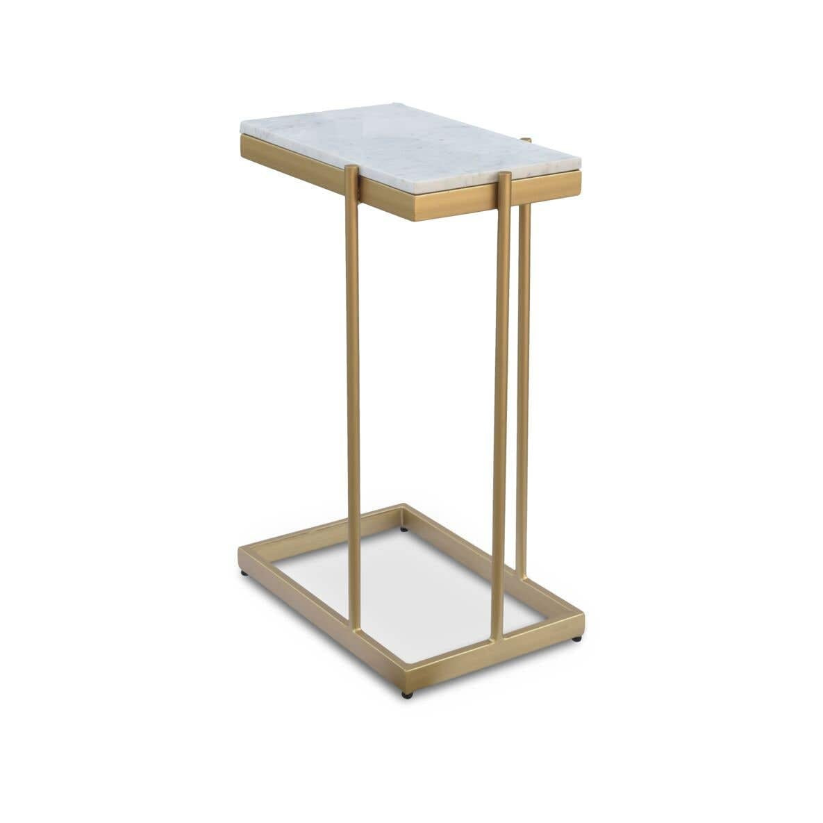 Skagen C Table in White — white marble top detail