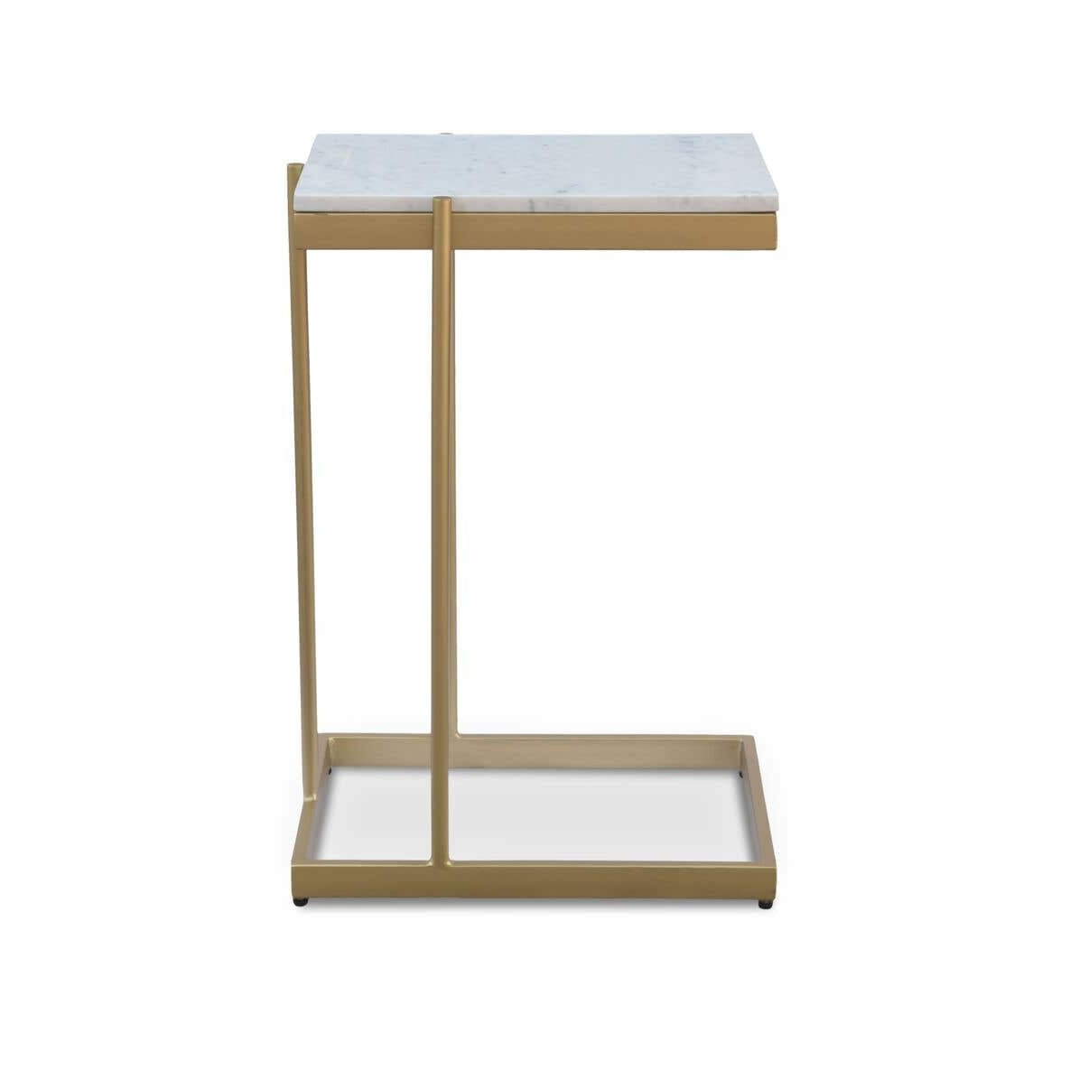 Skagen C Table in White — white marble top, 16½" × 10¾"