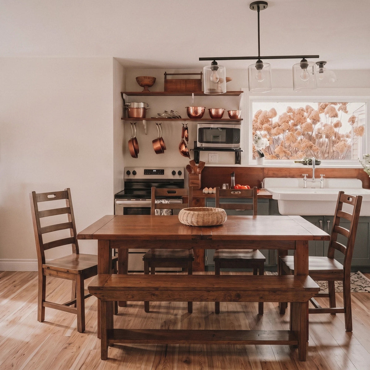 Inglewood Extension Reclaimed Wood Dining Set - Altera