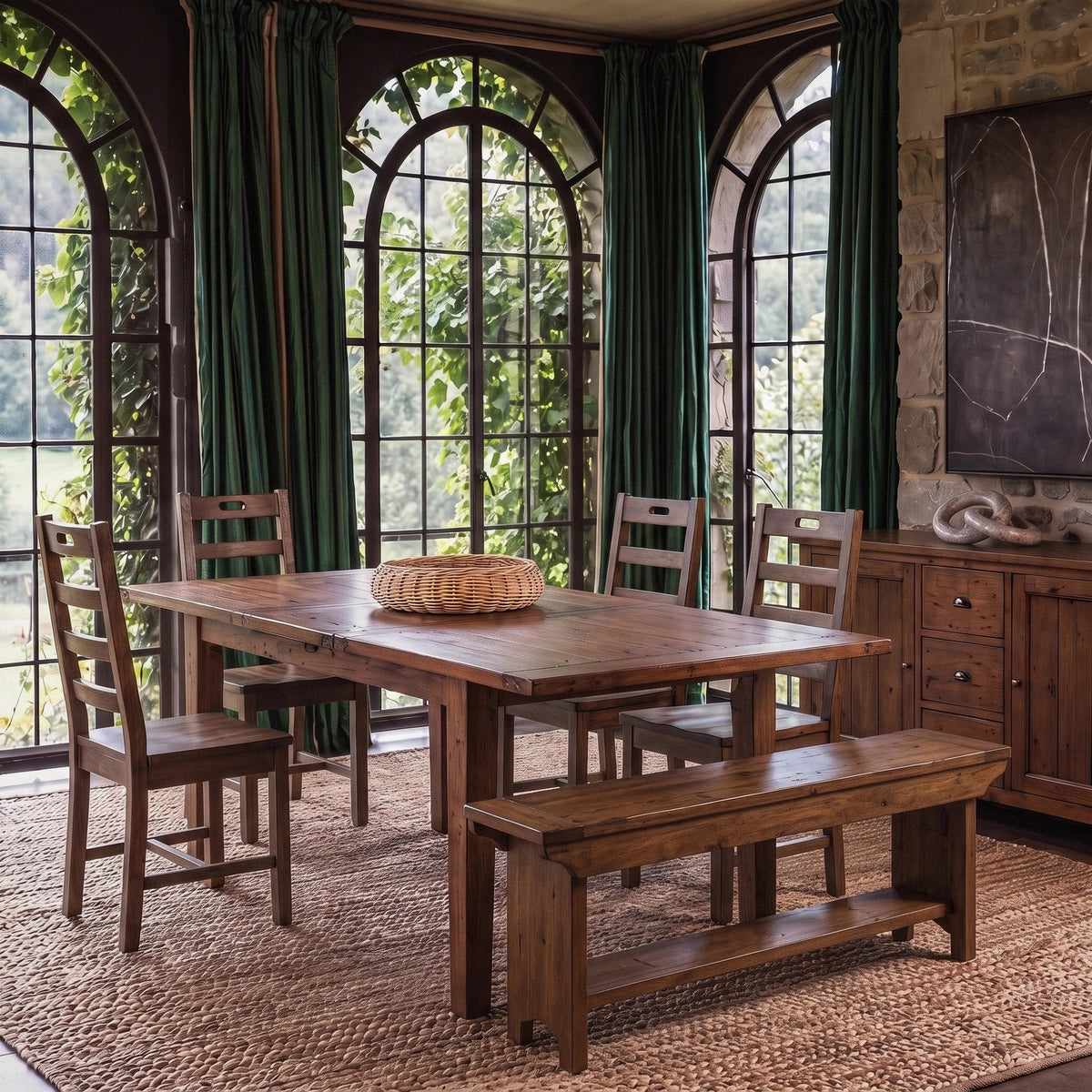 Inglewood Extension Reclaimed Wood Dining Set - Altera