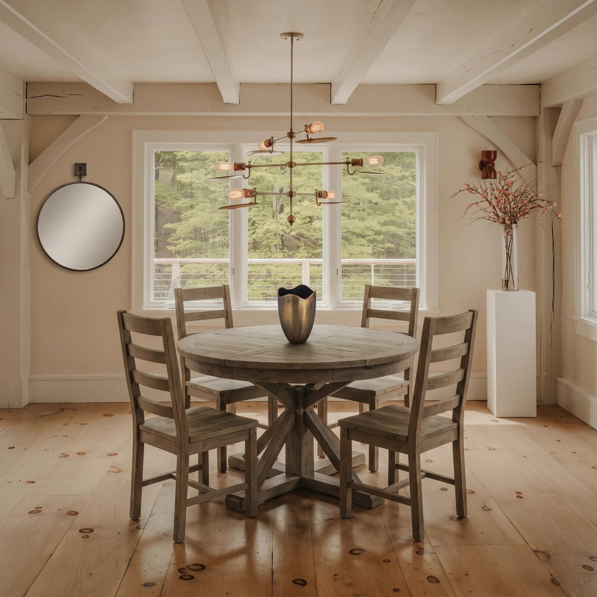 Inglewood Round Extension Reclaimed Wood Dining Set - Altera