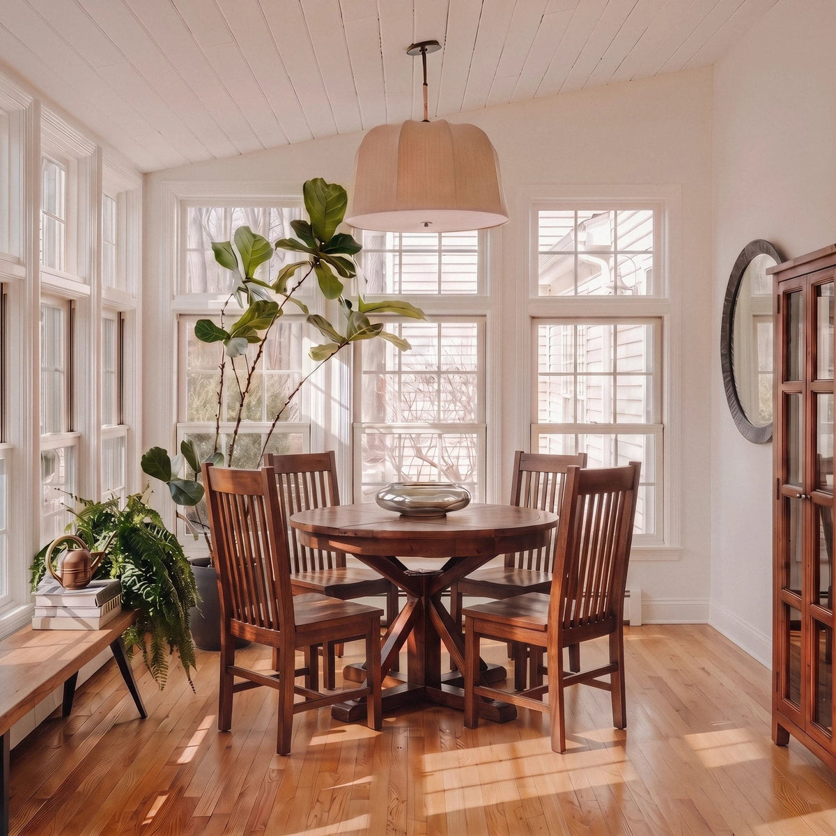 Inglewood Round Extension Reclaimed Wood Dining Set - Altera