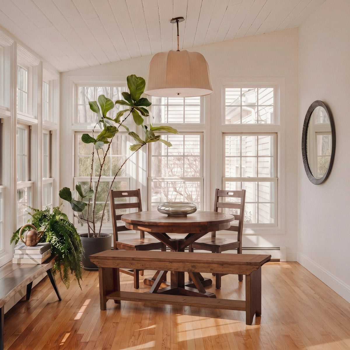 Inglewood Round Extension Reclaimed Wood Dining Set - Altera