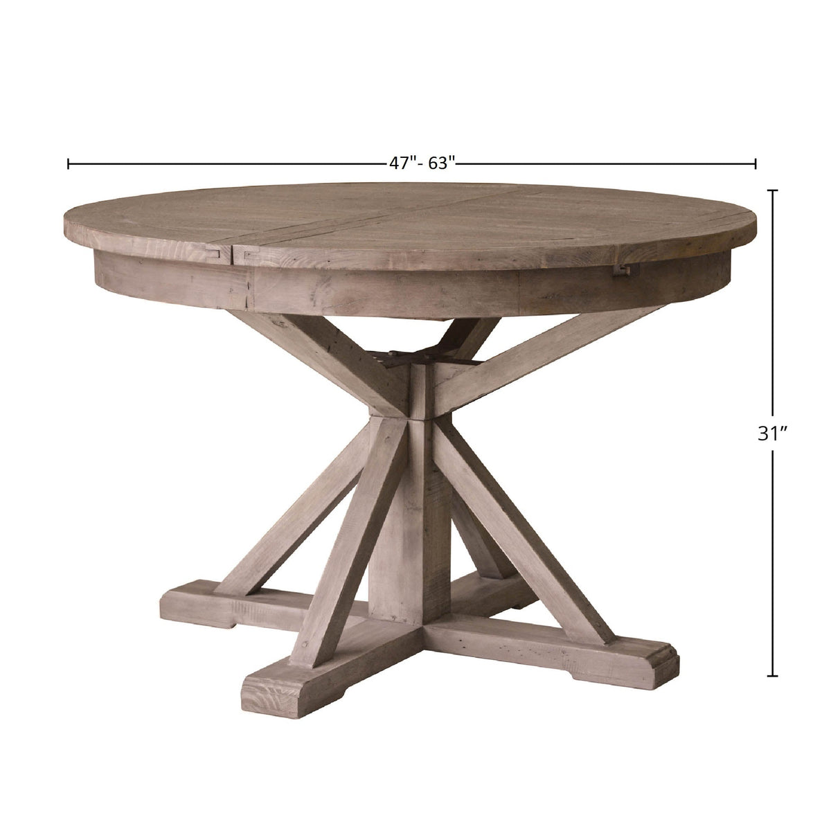 Inglewood Round Extension Reclaimed Wood Dining Set - Altera