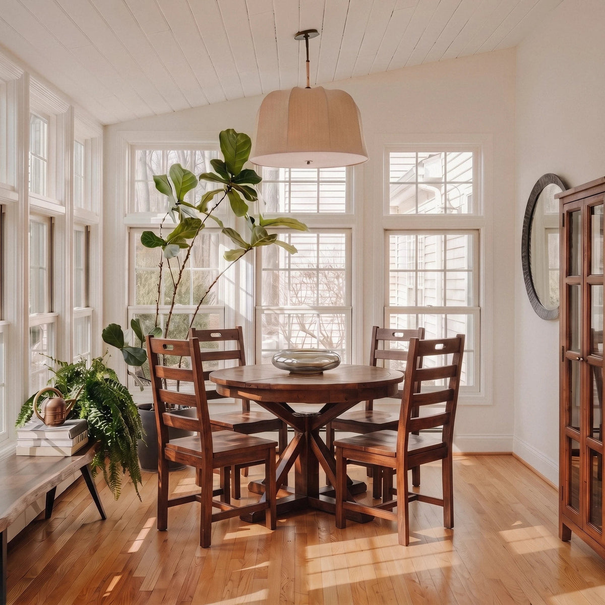 Inglewood Round Extension Reclaimed Wood Dining Set - Altera