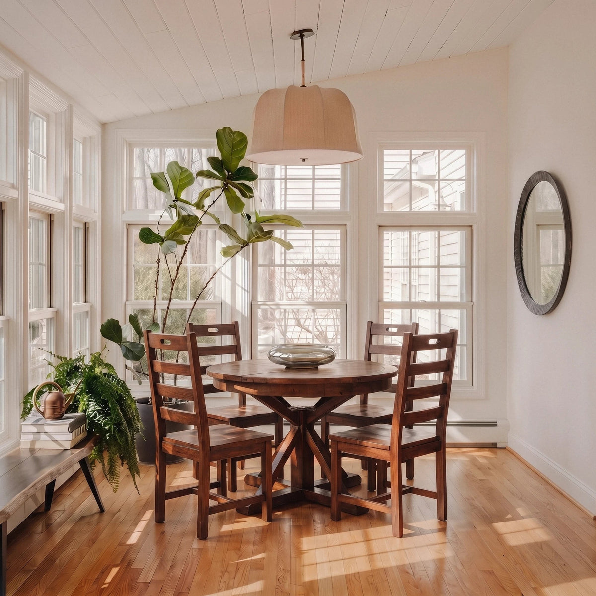 Inglewood Round Extension Reclaimed Wood Dining Set - Altera