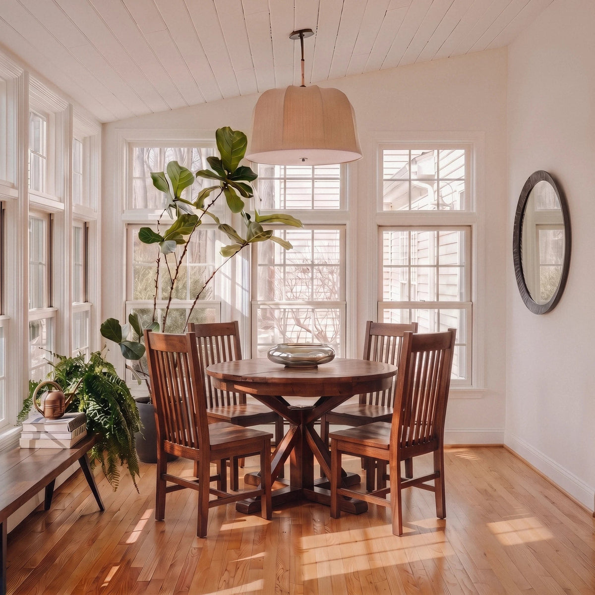 Inglewood Round Extension Reclaimed Wood Dining Set - Altera