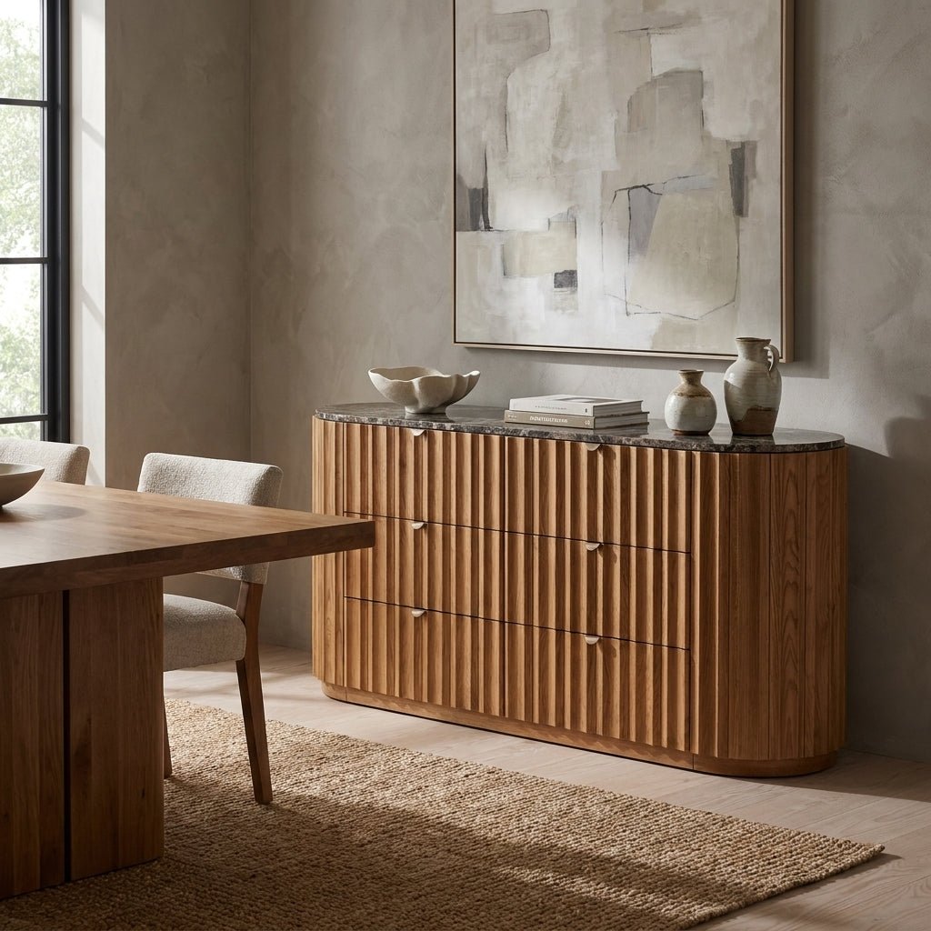 Isfjell Marble-Top Sideboard - Altera