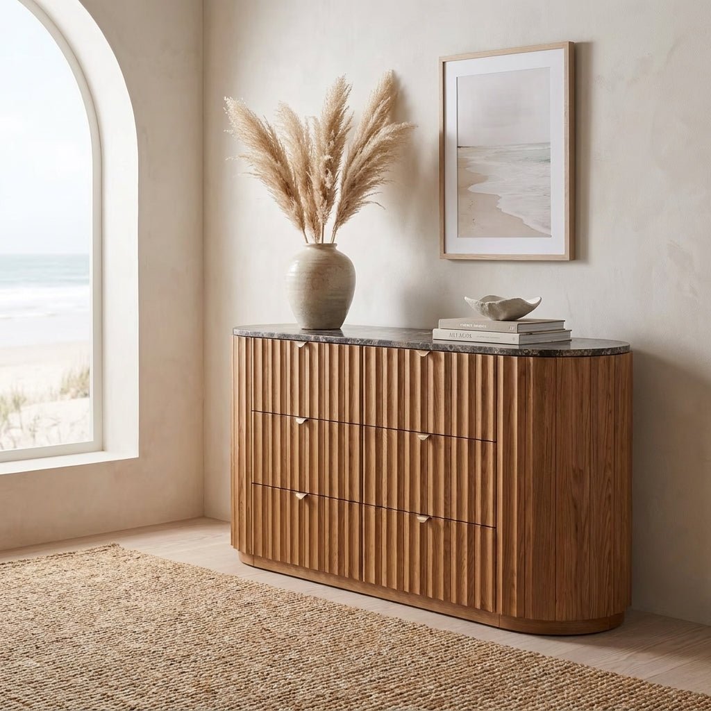 Isfjell Marble-Top Sideboard - Altera