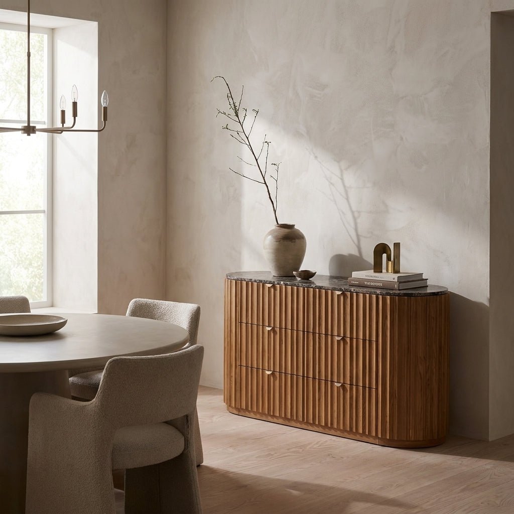 Isfjell Marble-Top Sideboard - Altera