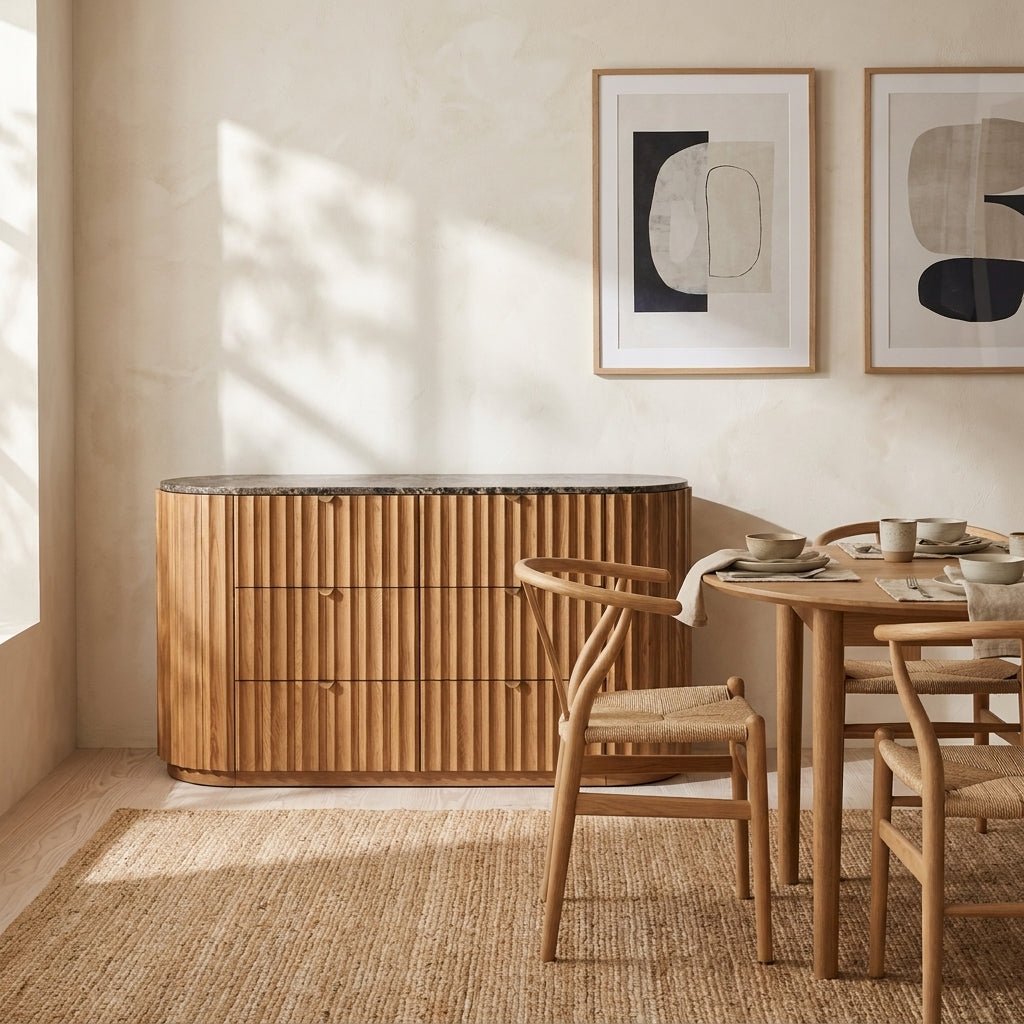 Isfjell Marble-Top Sideboard - Altera