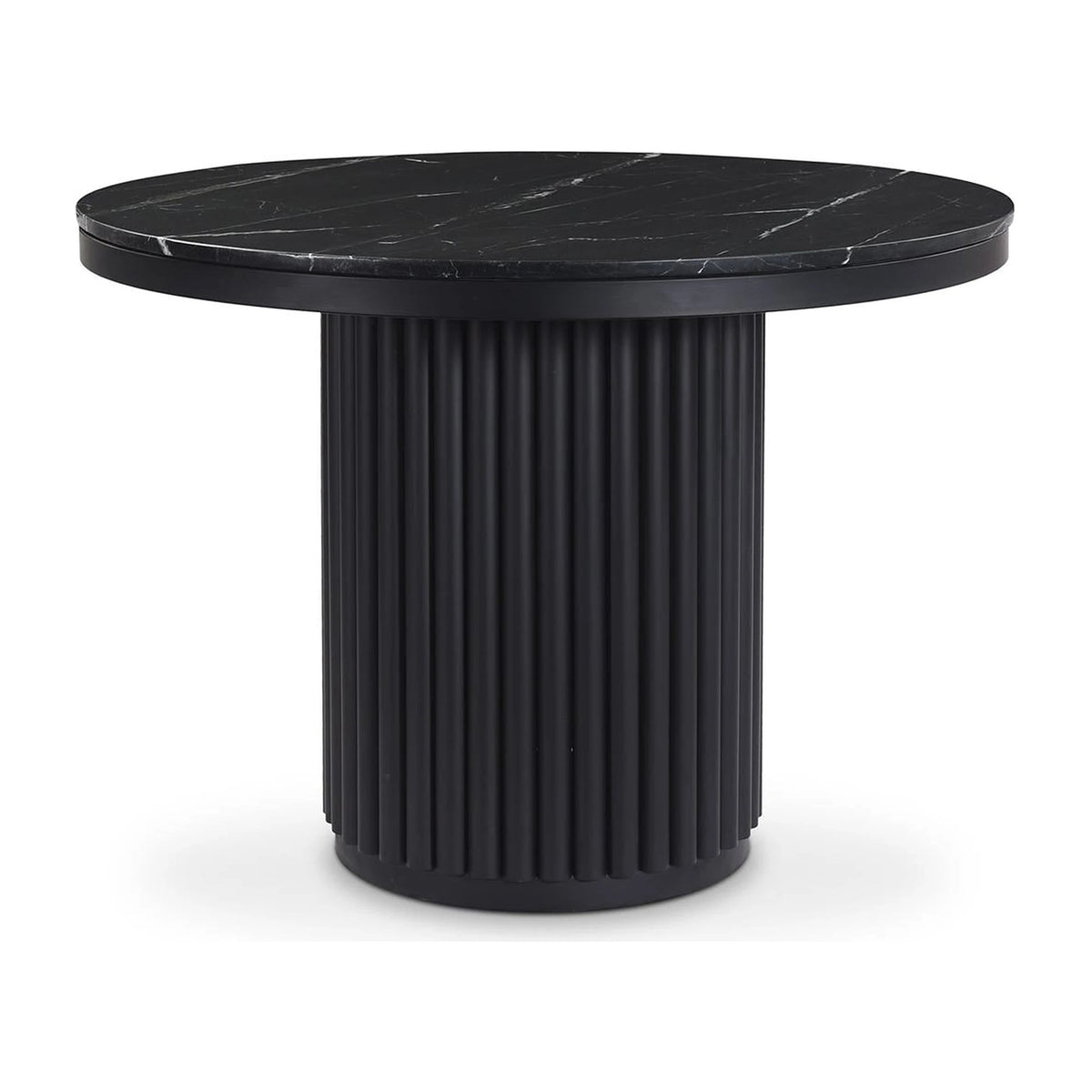 Teruel Dining Table in Black Marble, black marble, 42" × 42"