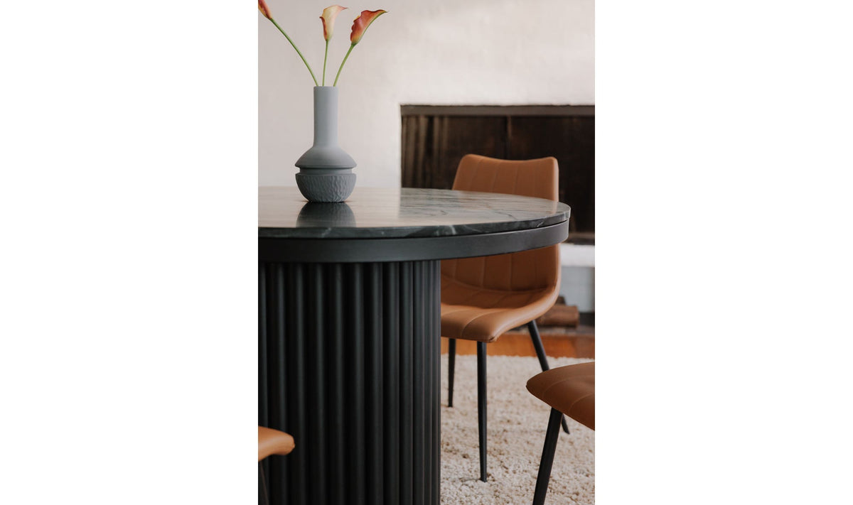 Teruel Dining Table in Black Marble, styled in a living room, view 3