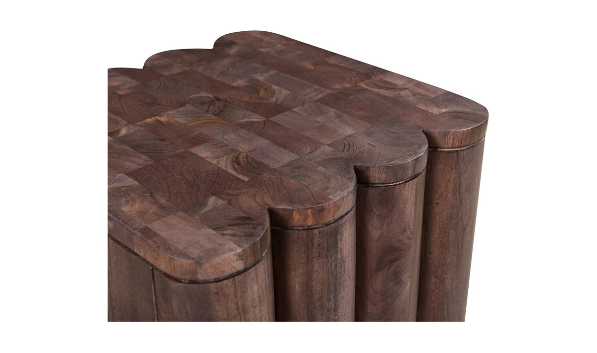 Padstow Punyo Accent Table in Espresso Brown — acacia wood detail