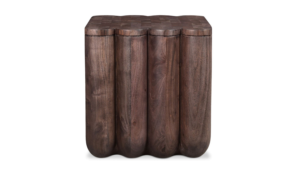 Padstow Punyo Accent Table in Espresso Brown — acacia wood, 18" × 18"