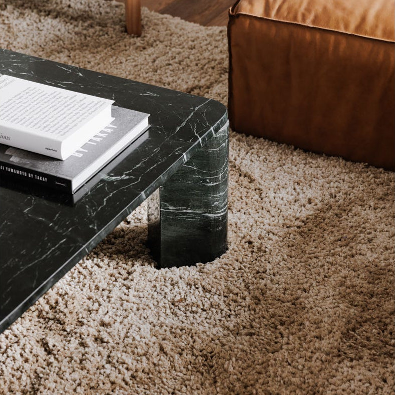 Salcombe Coffee Table in Jetty Black — styled in a living room