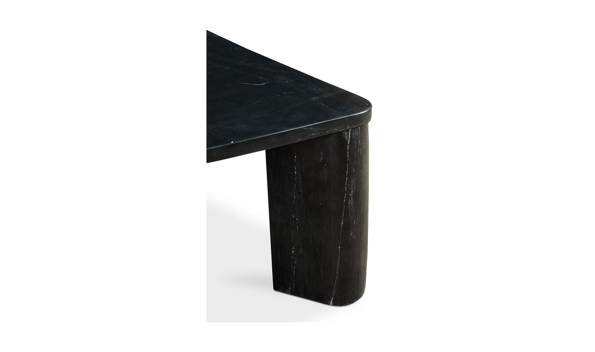 Salcombe Coffee Table in Jetty Black — black marble detail