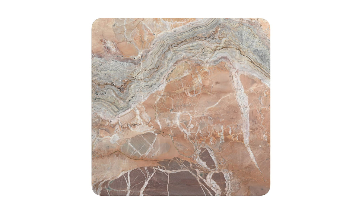 Salcombe Coffee Table in Orange Levante Marble — orange lavante marble detail