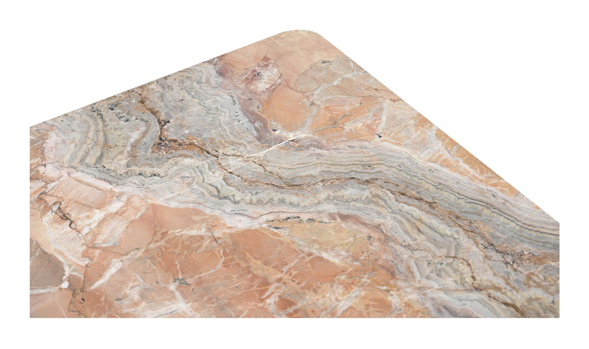 Salcombe Coffee Table in Orange Levante Marble — orange lavante marble detail