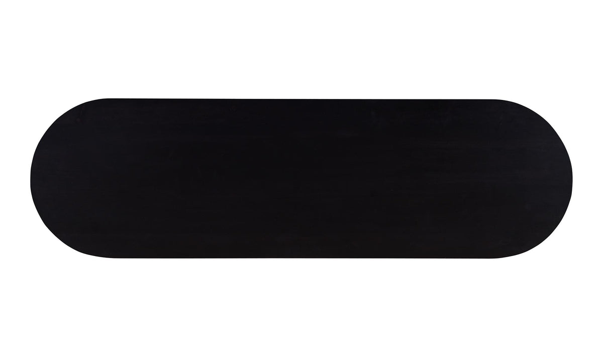 Polperro Console Table in Black, solid acacia wood detail