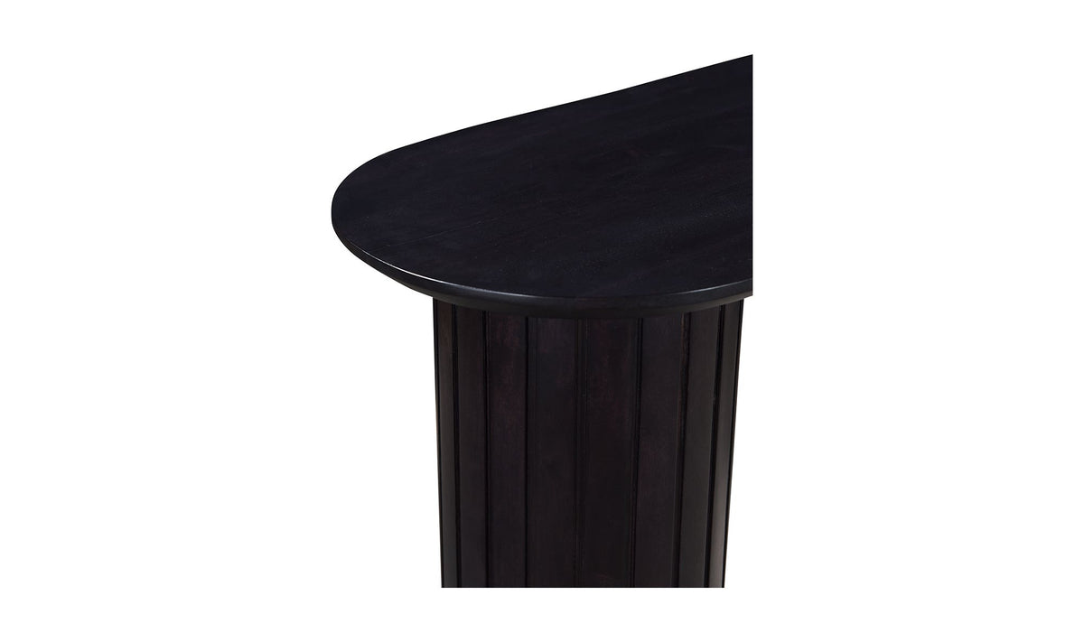 Polperro Console Table in Black, solid acacia wood detail, view 2