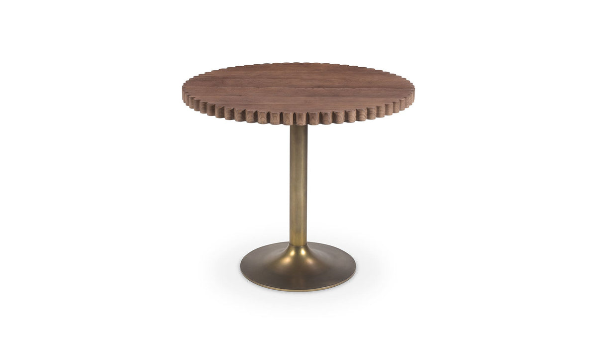Netley Cafe Table in Brown, three-quarter view