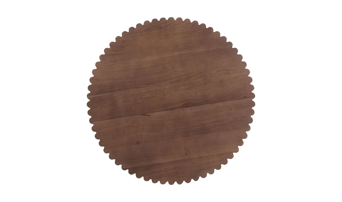Netley Cafe Table in Brown, solid oak detail