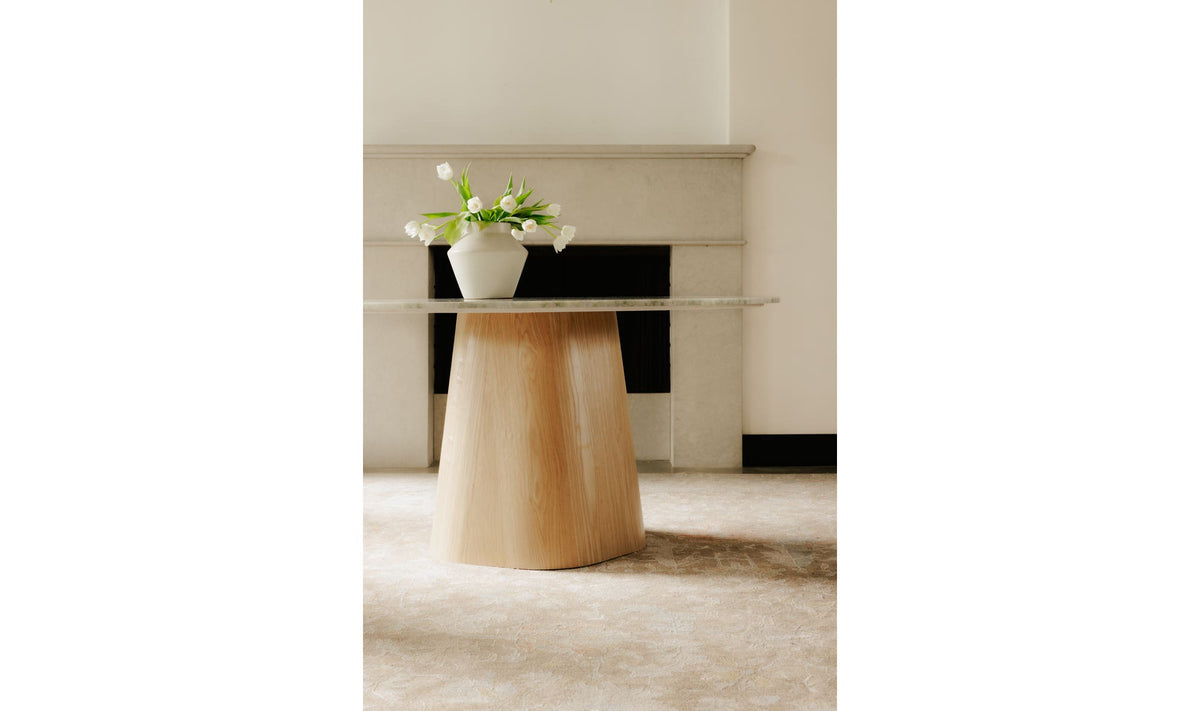 Enfield Dining Table in Onyx Marble, styled in a living room, view 6