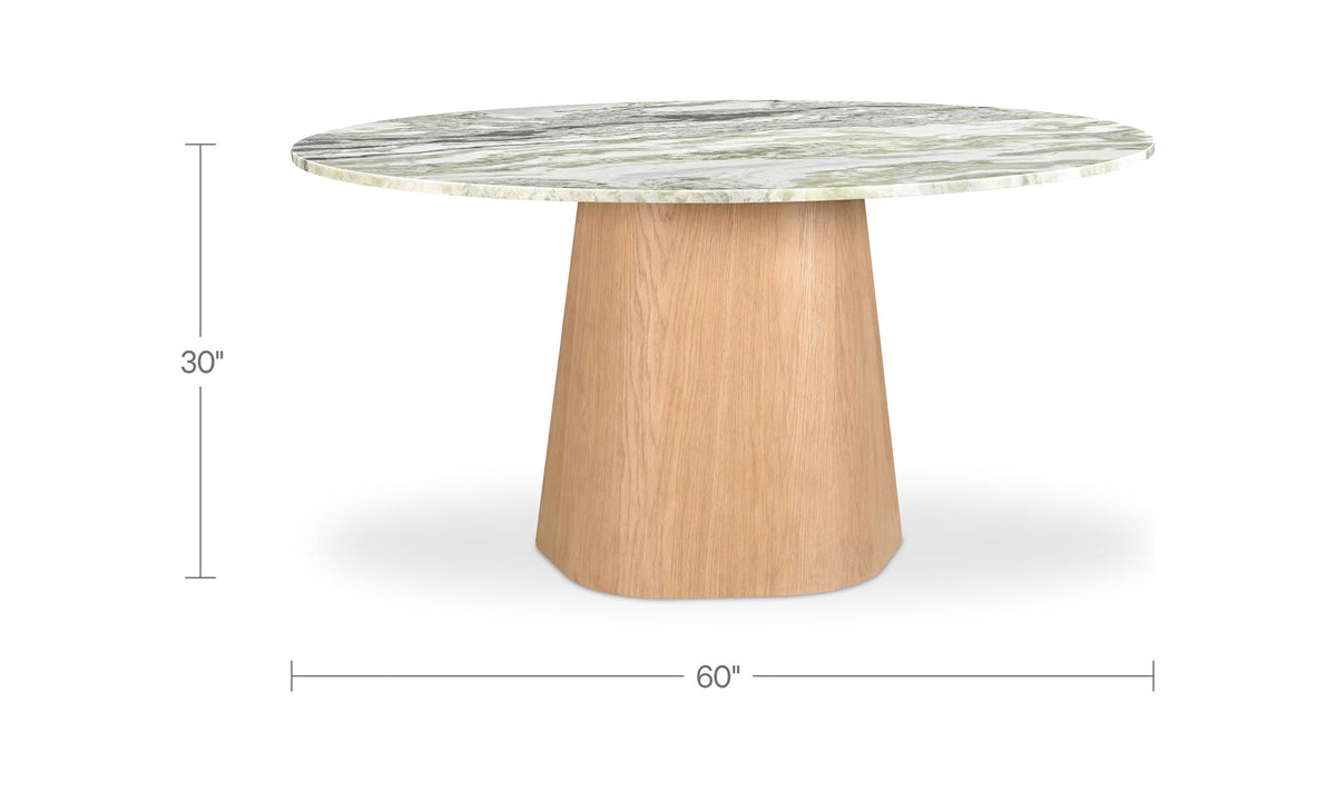 Enfield Dining Table in Onyx Marble, dimensions diagram, 60" × 60"