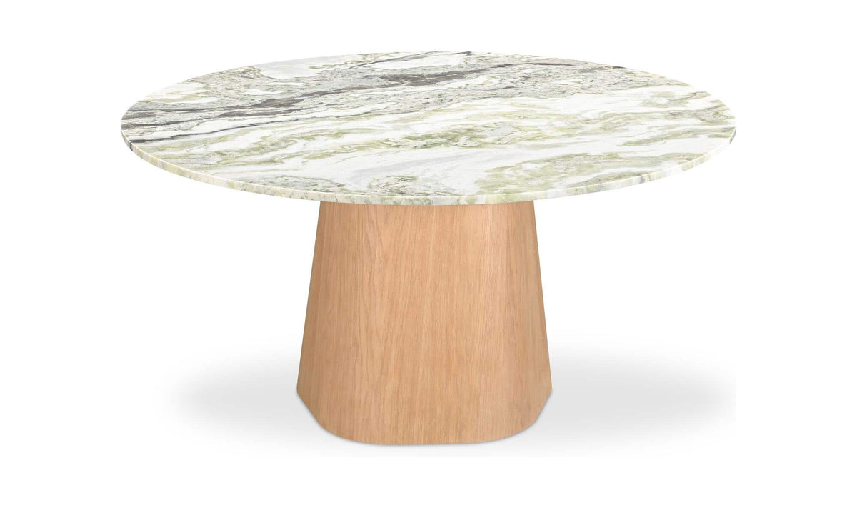 Enfield Dining Table in Onyx Marble, back view