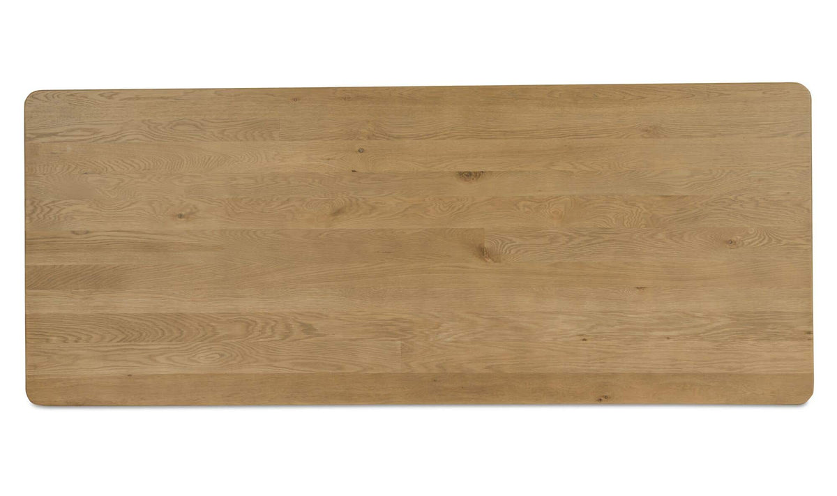 Salcombe Dining Table in Heritage Brown, top view