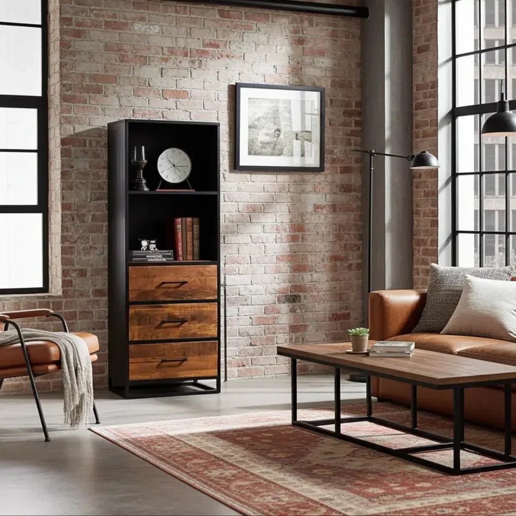 Kanpur Industrial Style Bookcase - Altera