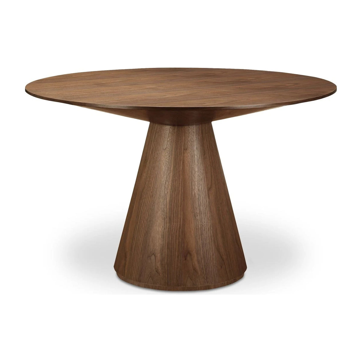 Oban Dining Table in Walnut, walnut veneer, 47" × 47"