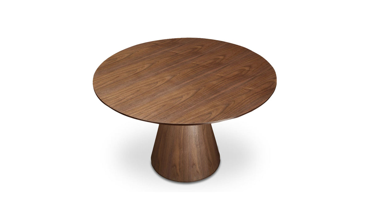 Oban Dining Table in Walnut, three-quarter view