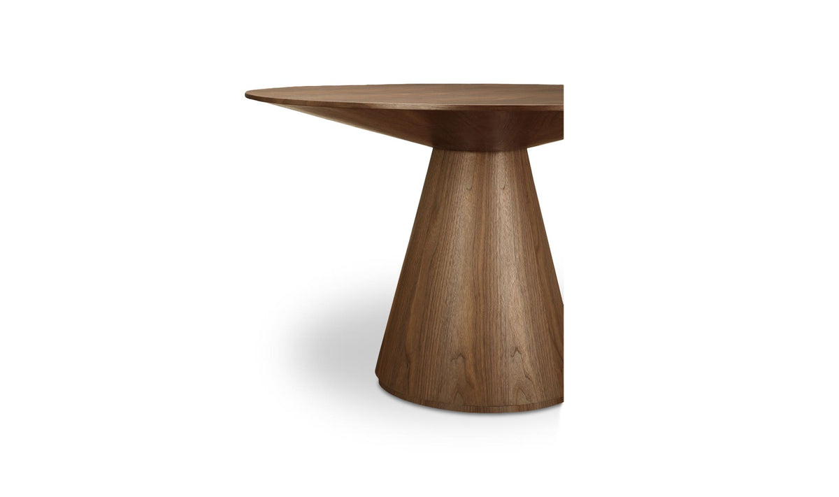 Oban Dining Table in Walnut, walnut veneer detail