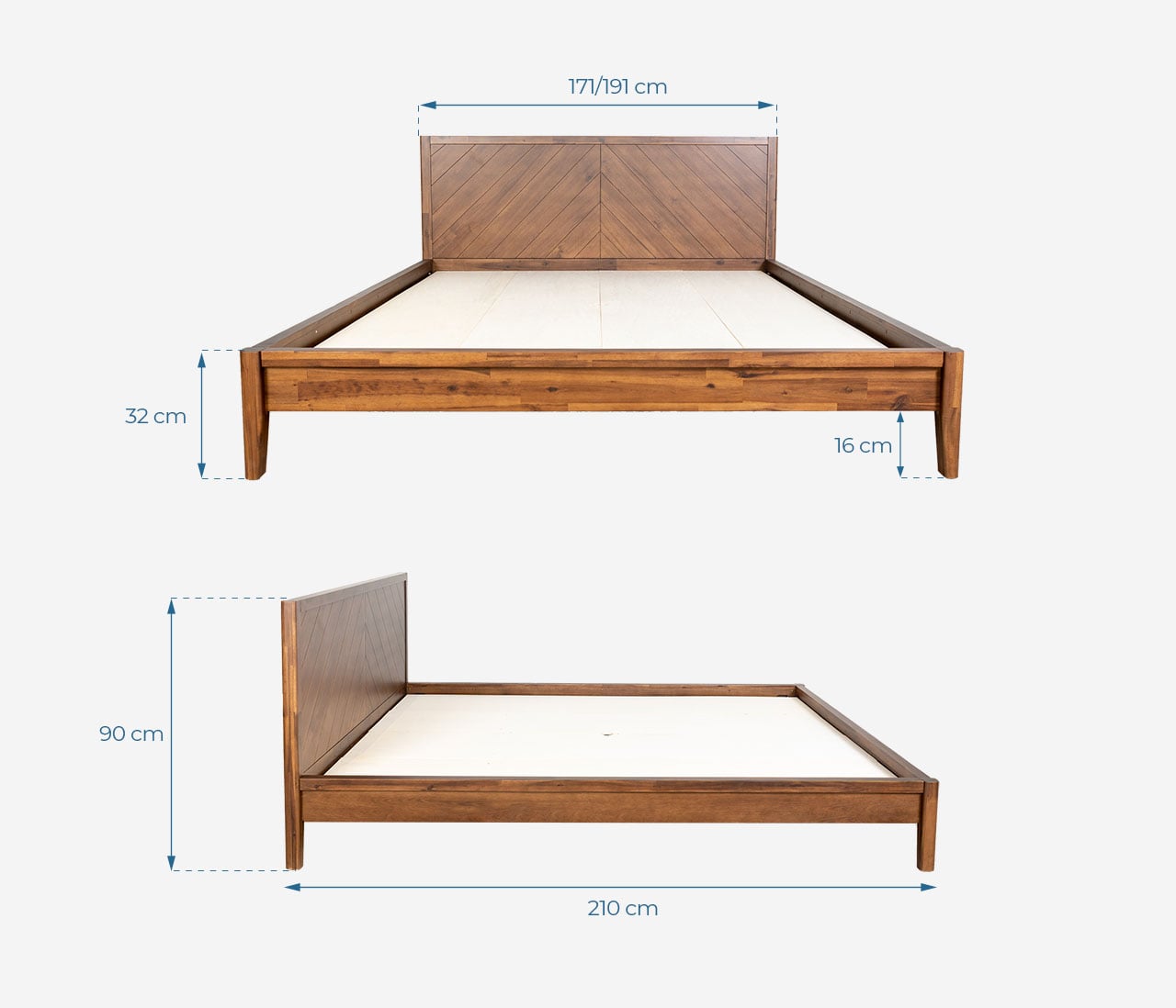 MOHO HOBRO 5-Piece Scandinavian Dark Brown Bedroom Furniture Set - Wood Veneer