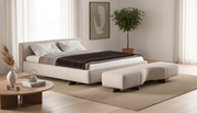 Genoa Upholstered Bed Frame with Sculpted Bench