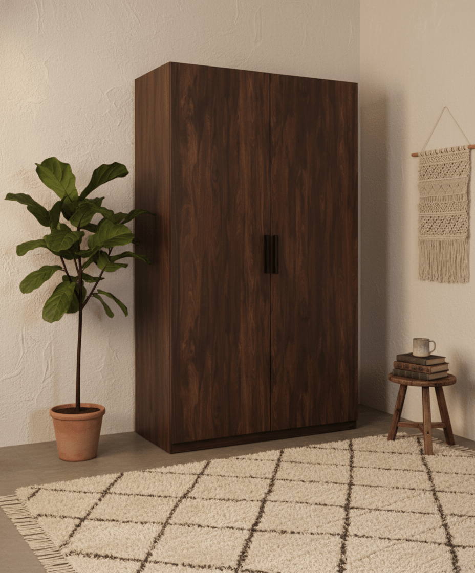 Koster Brown Wooden Wardrobe - Altera