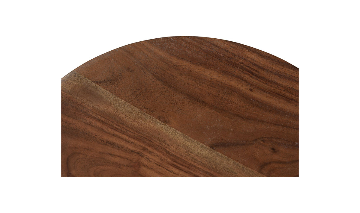 Narbonne End Table in Dark Brown — acacia wood detail