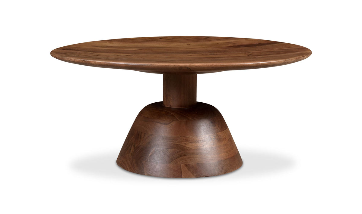 Narbonne Coffee Table in Dark Brown — acacia wood, 30" × 30"
