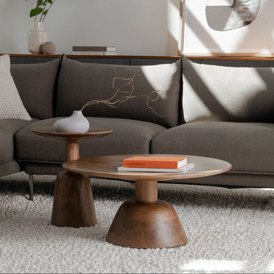 Narbonne Coffee Table in Dark Brown — styled in a living room